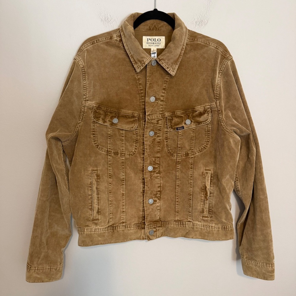 NWT Polo Ralph Lauren Stretch Corduroy Trucker Jacket L classic western heritage - Picture 1 of 5